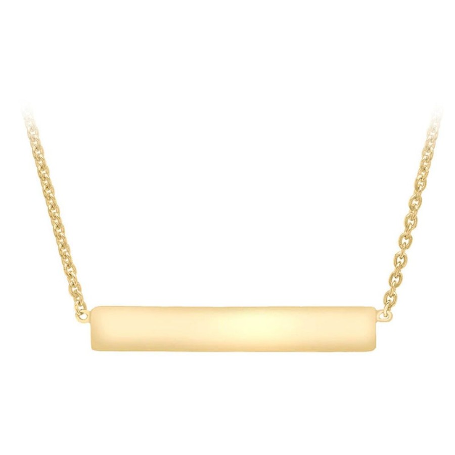 Jewellery Diamonds by WD | 9K Yellow Gold Solid Horizontal Bar Necklace 41+2Cm