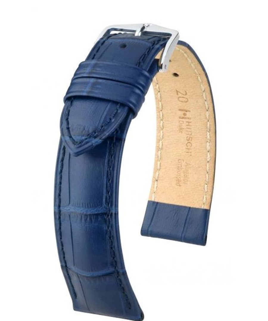 Accessories HIRSCH | Hirsch Duke M Sturdy Blue Leather Band