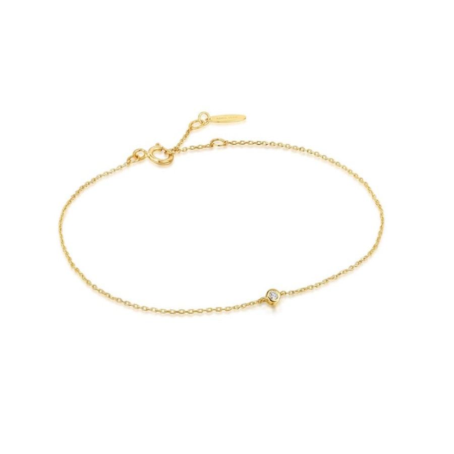 Jewellery Ania Haie | 14Kt Gold Single Natural Diamond Bracelet