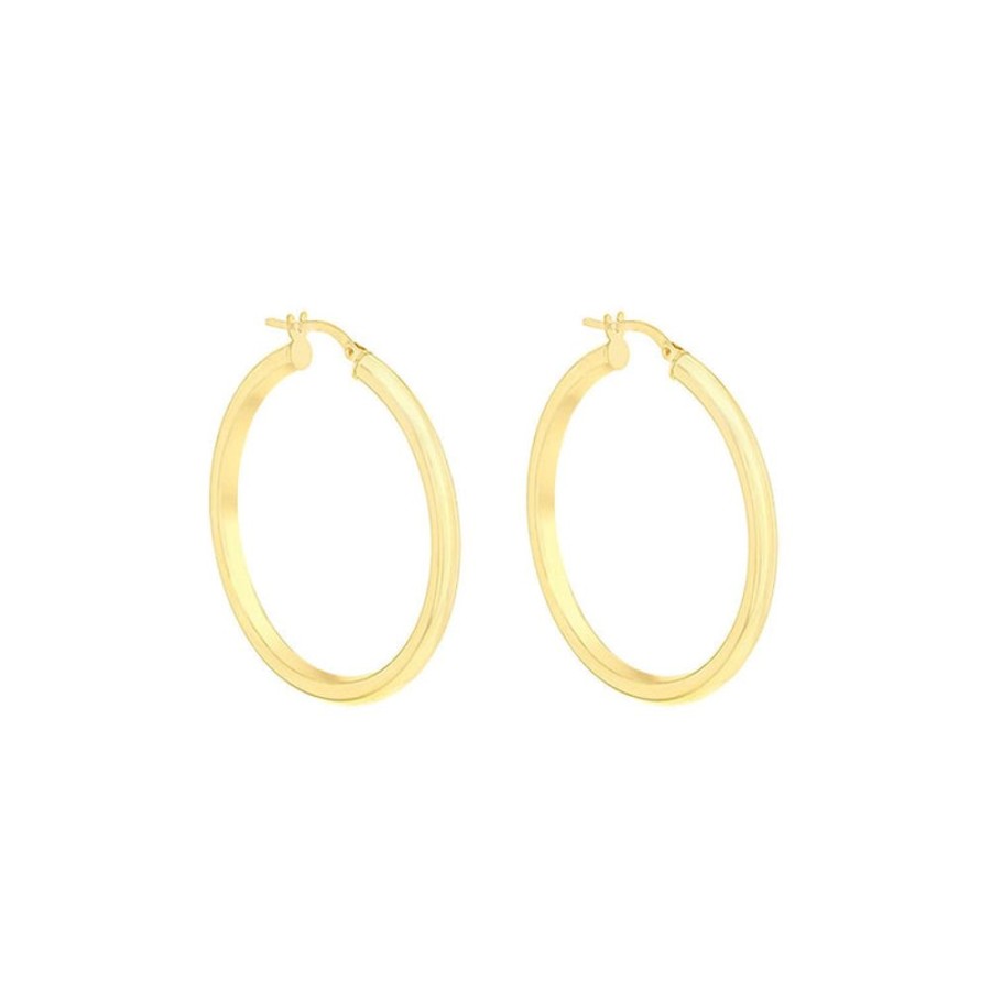 Jewellery Diamonds by WD | 9K Yellow Gold 3Mm Round Hollow Hoop Earrings 35Mm