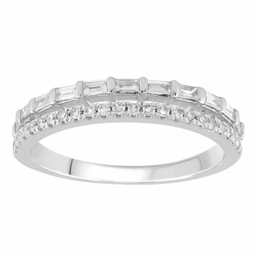 Jewellery Diamonds by WD | Two Row Ring With 0.33Ct Diamonds In 9K White Gold