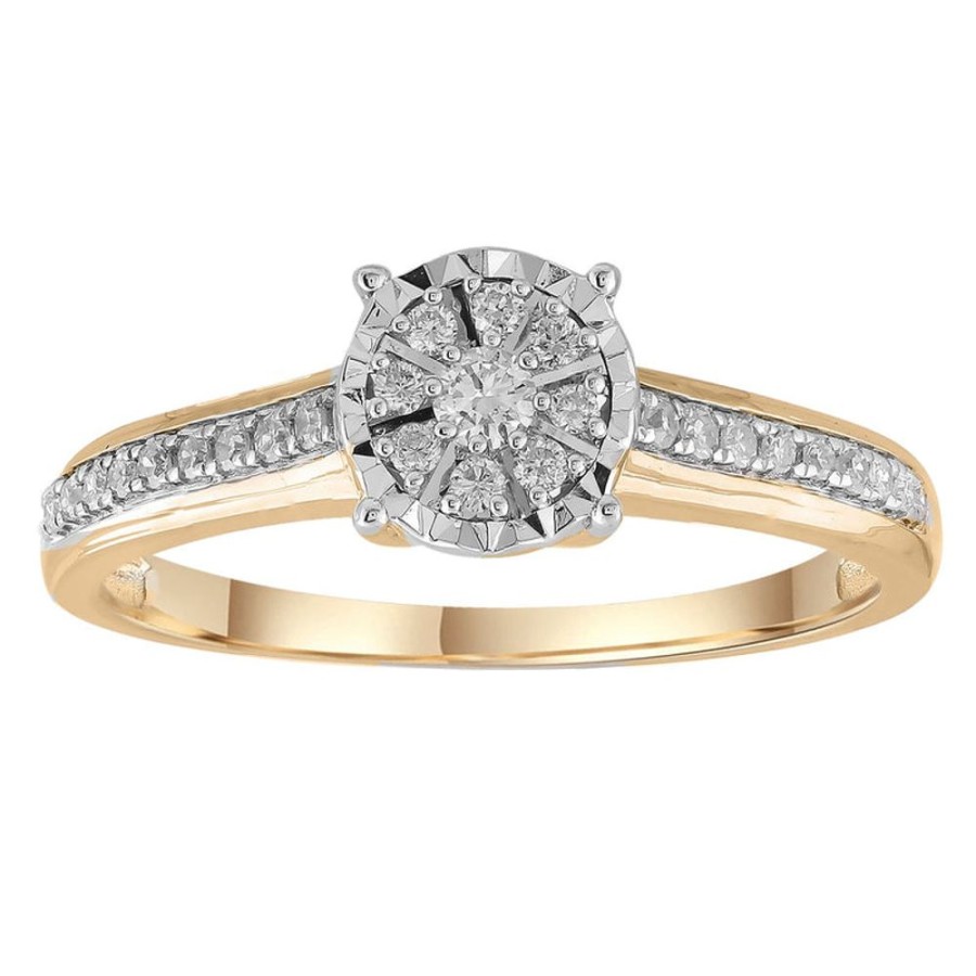 Jewellery Diamonds by WD | Cluster Ring With 0.2Ct Diamonds In 9K Yellow Gold