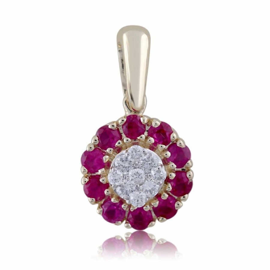 Jewellery Diamonds by WD | Ruby Pendant With Diamonds In 9K Yellow Gold