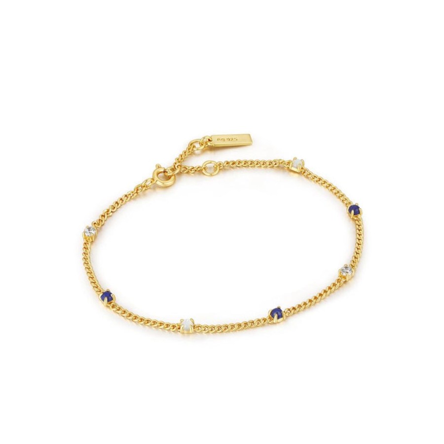 Jewellery Ania Haie | Gold Lapis Chain Bracelet