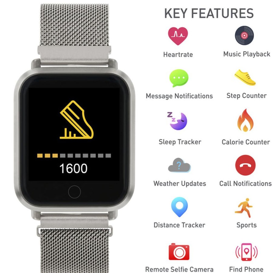 Watches Reflex Active | Series 6 Silver Mesh Smart Watch