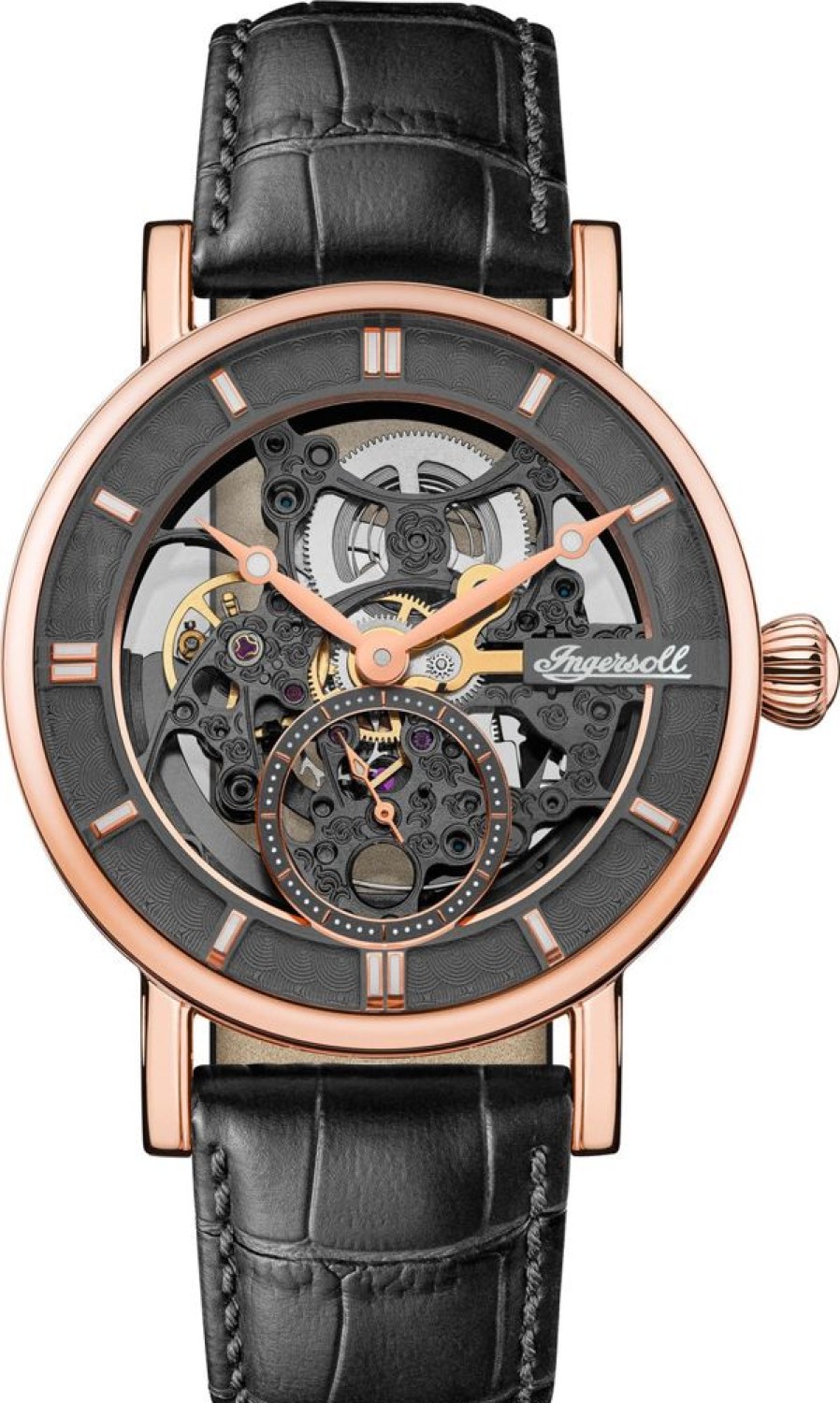 Watches Ingersoll | Herald Automatic Skeleton Black Watch