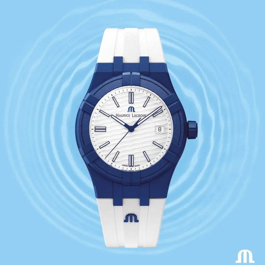 Watches Maurice Lacroix | Swiss-Made Aikon #Tide Date 40Mm Blue Watch