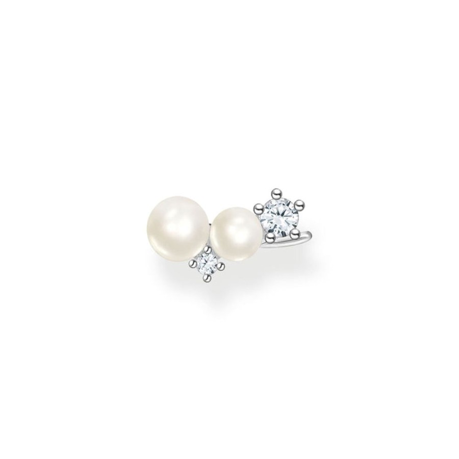 Jewellery Thomas Sabo | Ear Studs Pearls And White Stones Silver