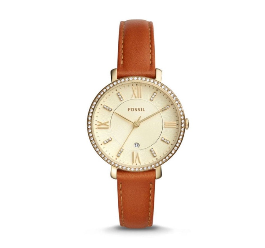 Watches Fossil | Jacqueline Gold Dial Leather