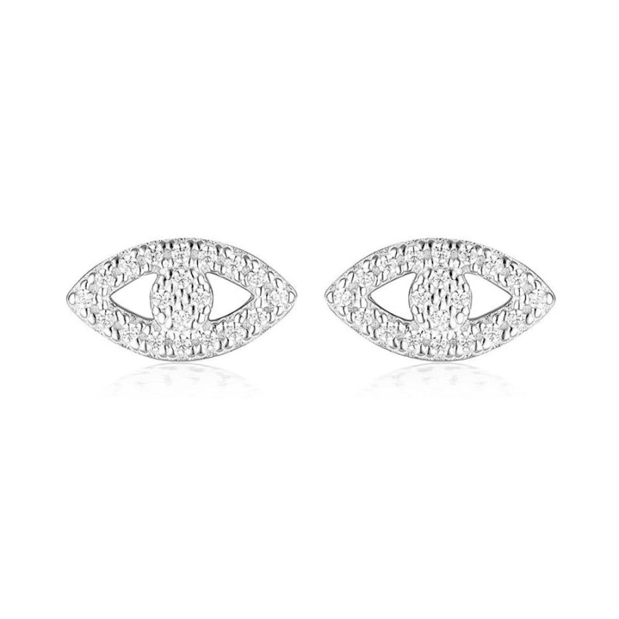 Jewellery Georgini | Georgini Rock Star Evil Eye Silver Earrings