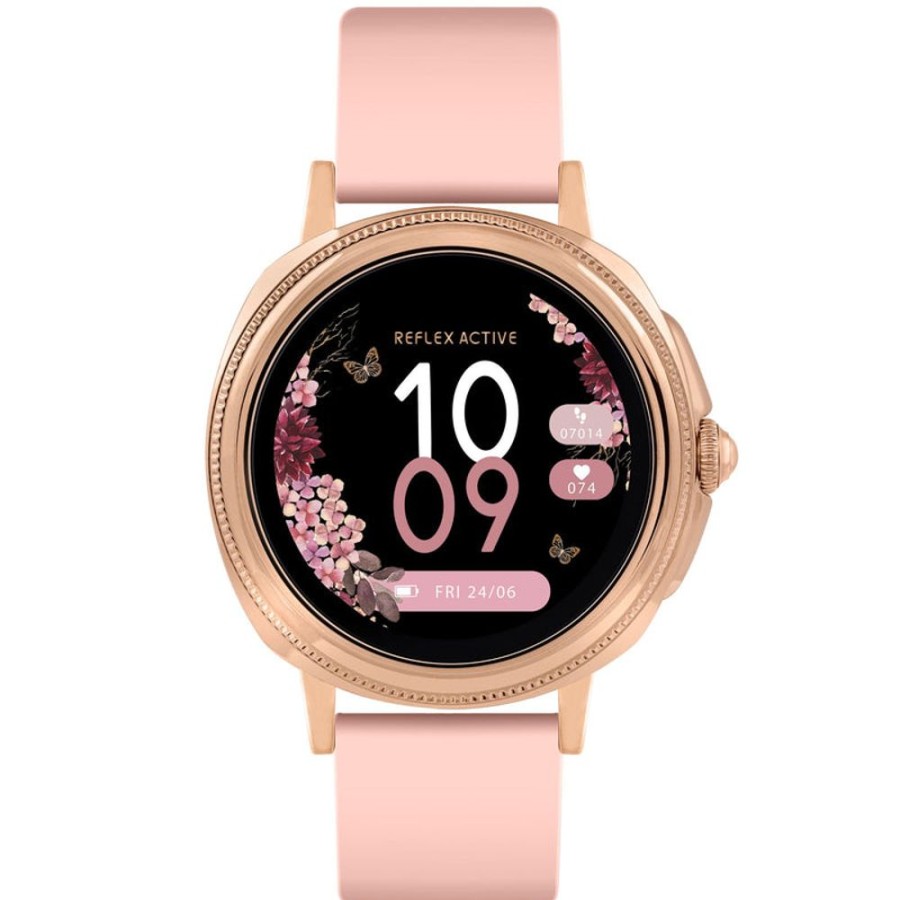 Watches Reflex Active | Series 25 Rose Case & Pink Silicone Strap Watch