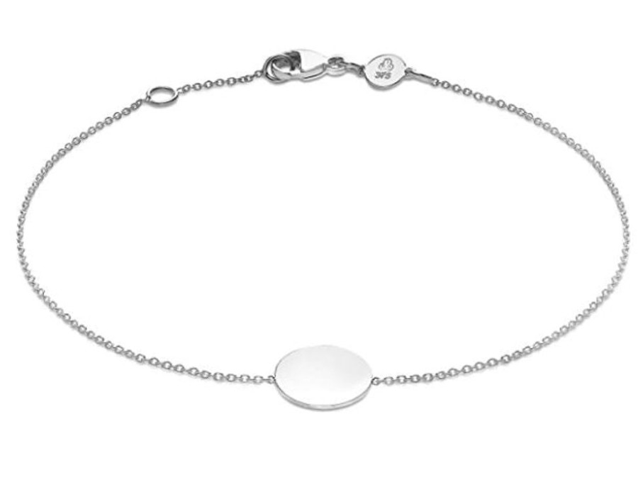 Jewellery Diamonds by WD | 9K White Gold Solid Mini Disc Bracelet 18Cm+1Cm