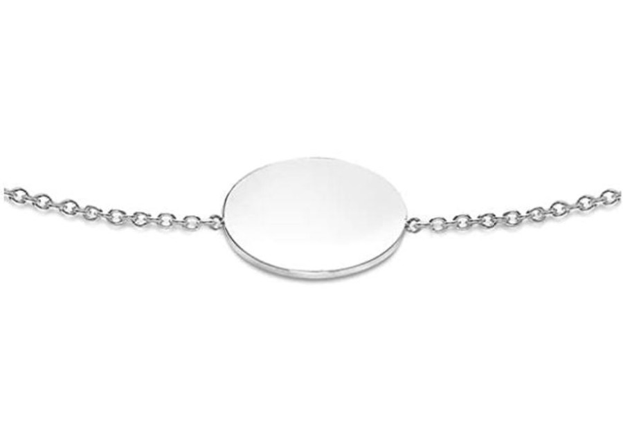 Jewellery Diamonds by WD | 9K White Gold Solid Mini Disc Bracelet 18Cm+1Cm