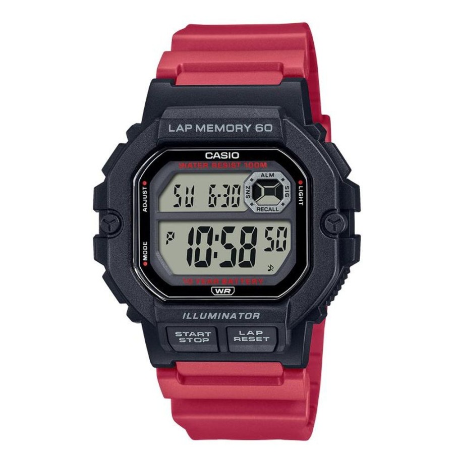 Watches Casio | Sports Gear Red Resin Band Watch