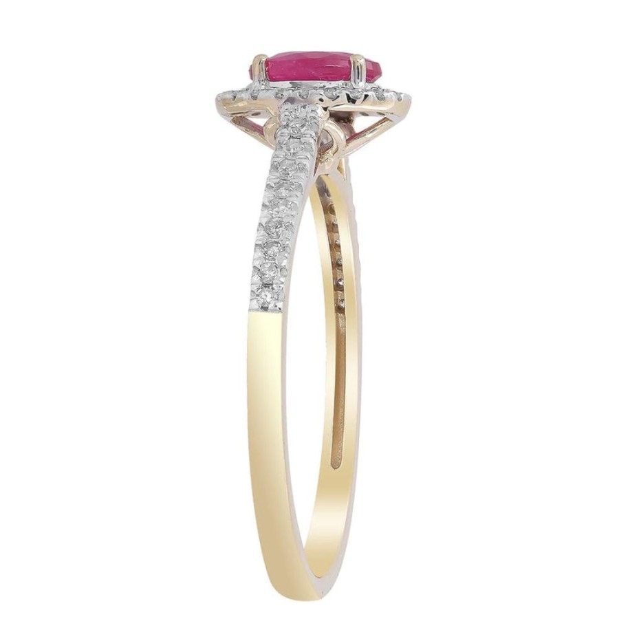 Jewellery Diamonds by WD | Ruby Ring With 0.15Ct Diamonds In 9K Yellow Gold