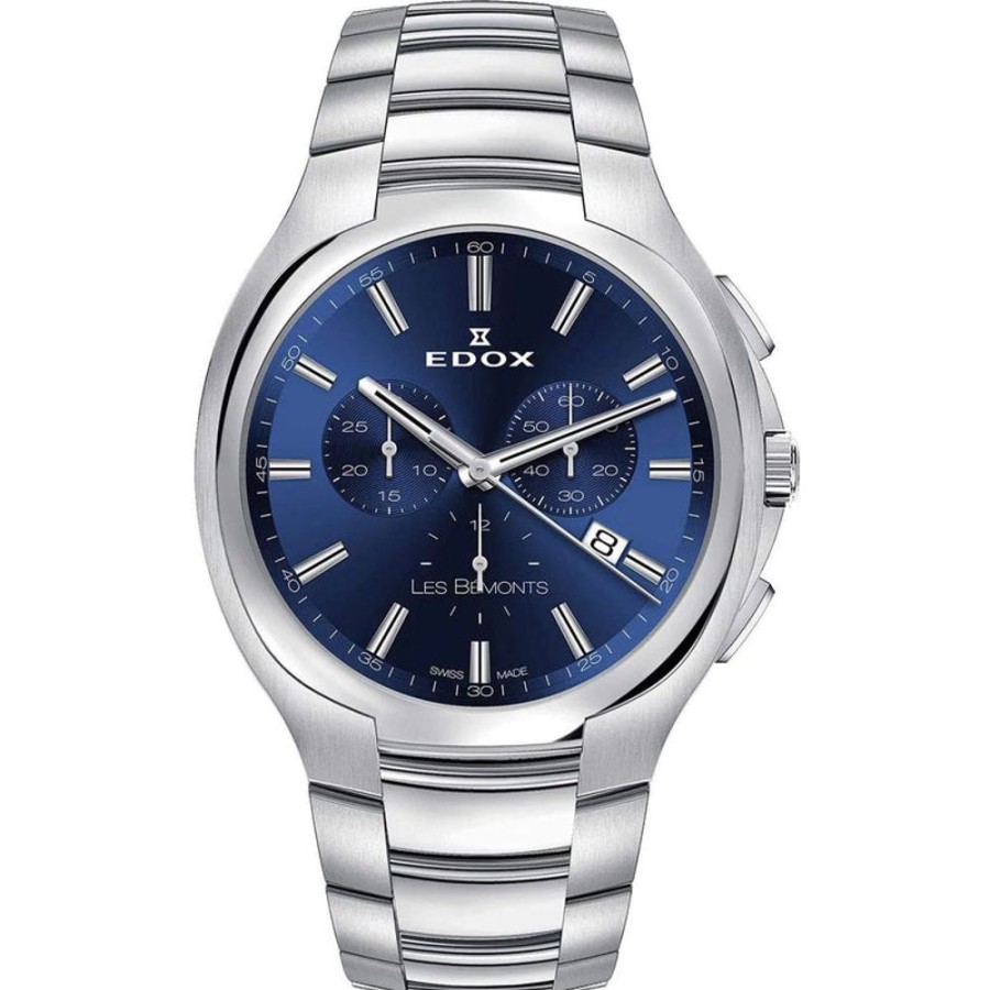 Watches Edox | Les Bemont Chronograph Blue Dial