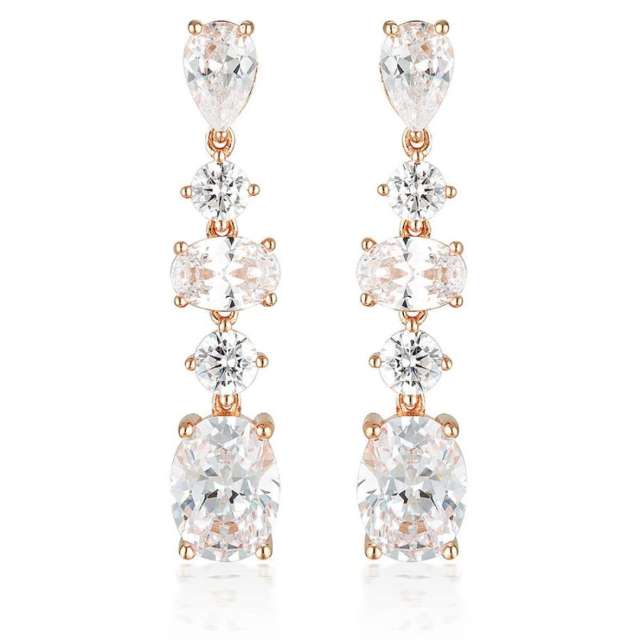 Jewellery Georgini | Georgini Iconic Bridal Christina Earrings Rose Gold