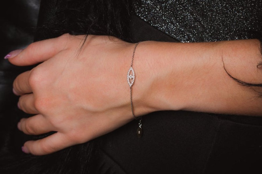 Jewellery Georgini | Georgini Rock Star Evil Eye Silver Bracelet