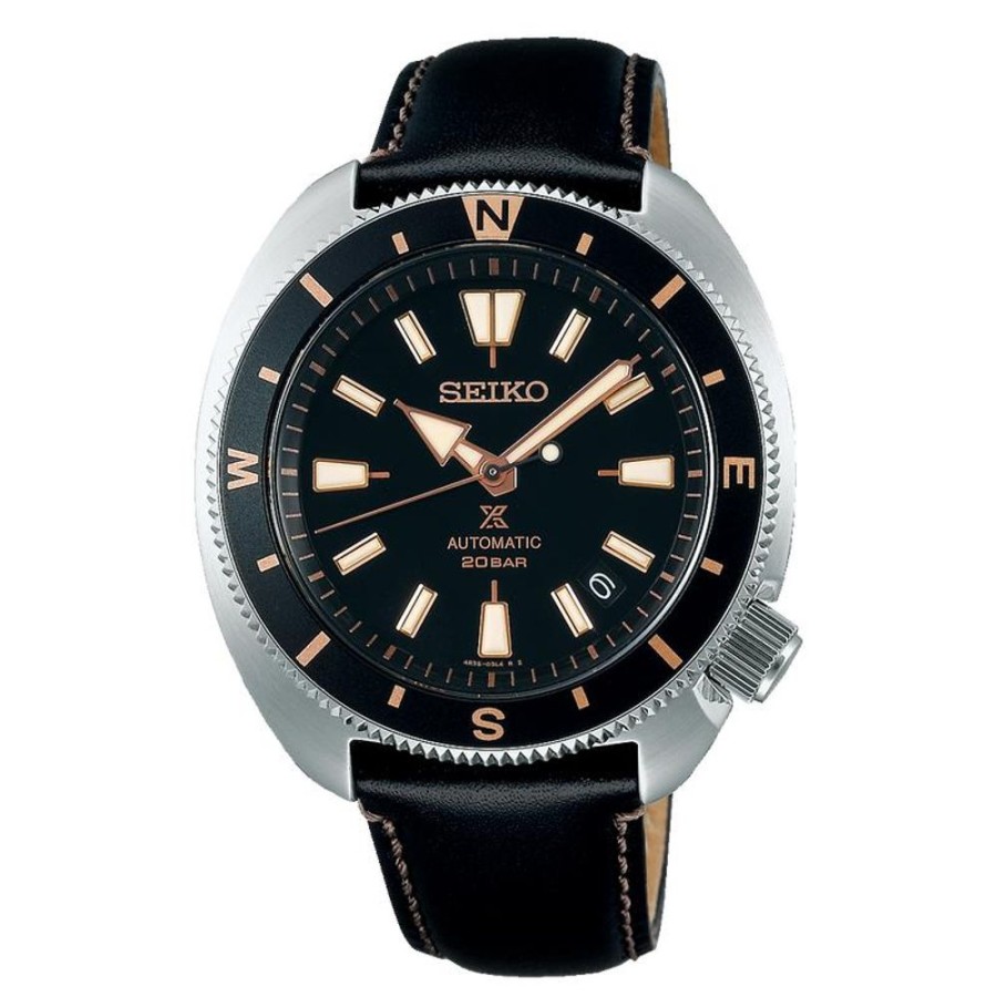 Watches Seiko Prospex | Land Tortoise Black Leather Watch Srpg17K