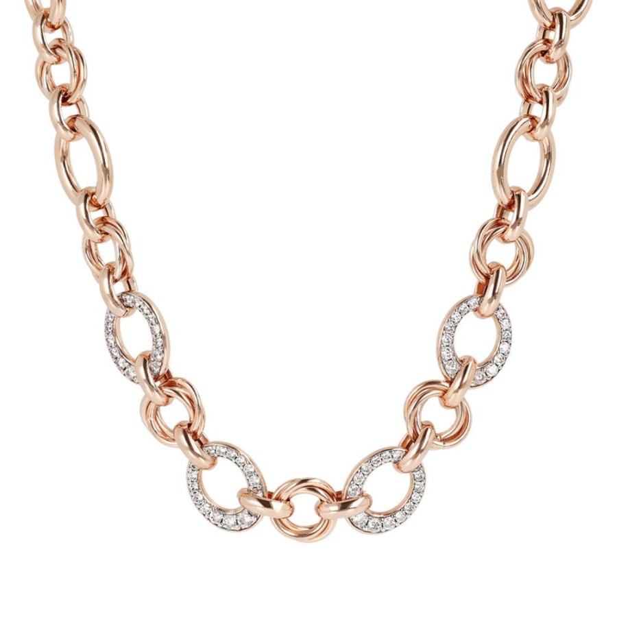 Jewellery Bronzallure | Oval Rolo Chain And Pave Detail Necklace