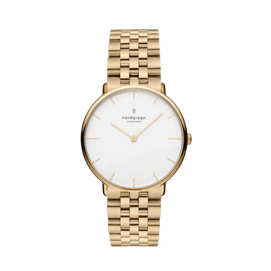 Watches Nordgreen | Women'S Native 32Mm 5 Link Gold Watch