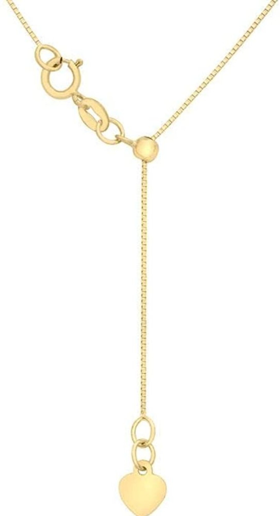 Jewellery Diamonds by WD | 9K Yellow Gold Solid Adjustable Heart Slider Necklace 56Cm