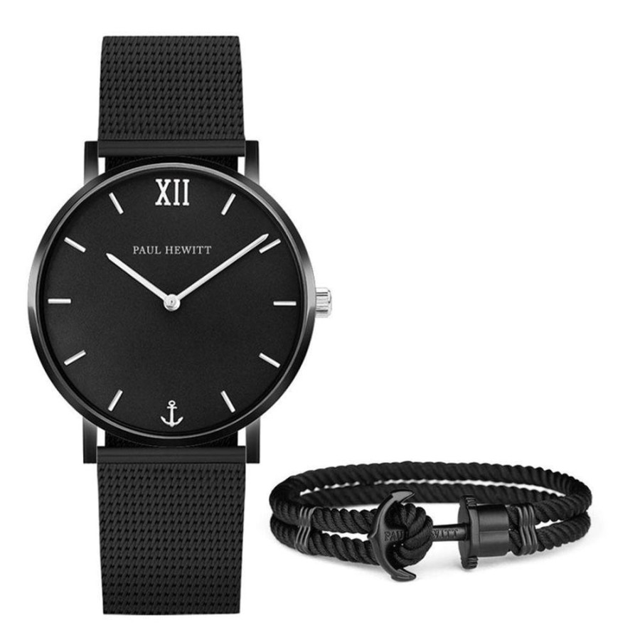 Watches Paul Hewitt | Sailor Perfect Match Gift Set (Black Sunray Sailor Watch And Black Phrep)