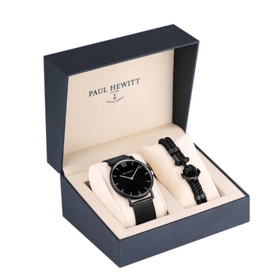 Watches Paul Hewitt | Sailor Perfect Match Gift Set (Black Sunray Sailor Watch And Black Phrep)