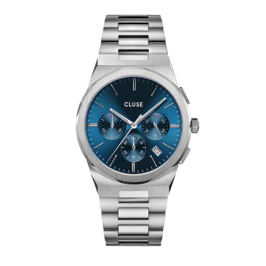 Watches Cluse | Cluse Vigoureux Chronograph Blue/Steel Link