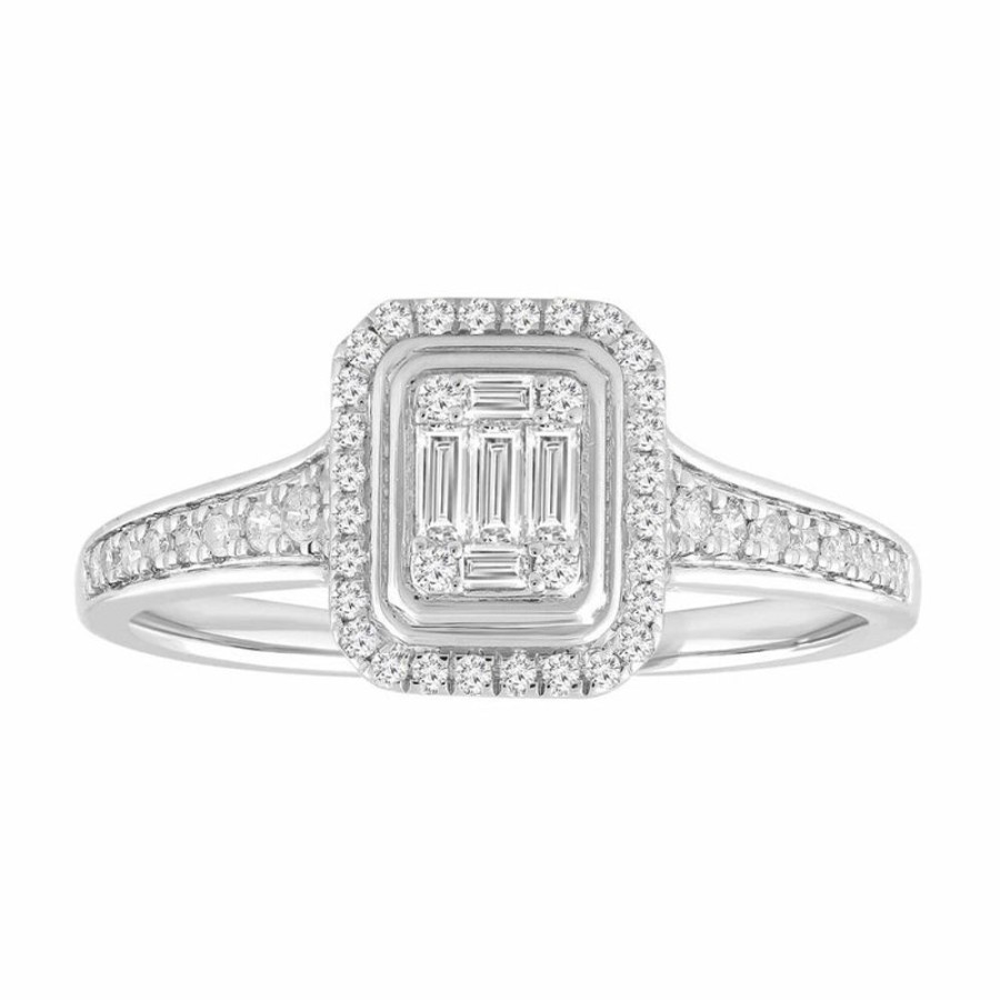 Jewellery Diamonds by WD | Cluster Ring With 0.33Ct Diamond In 9K White Gold