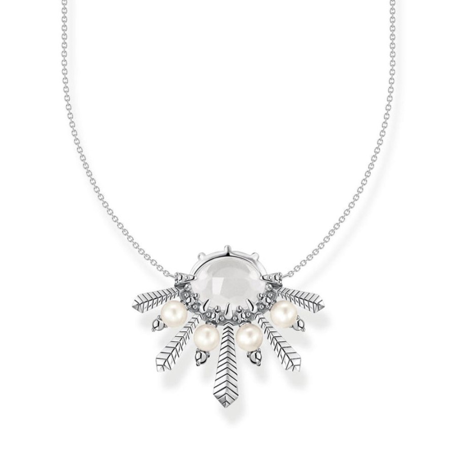 Jewellery Thomas Sabo | Thomas Sabo Necklace Milky Quartz With Winter Sun Rays Silver