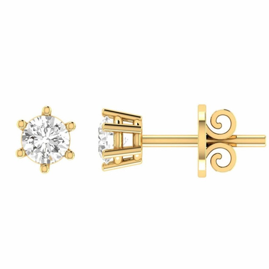 Jewellery Diamonds by WD | Diamond Stud Earrings With 0.75Ct Diamonds In 18K Yellow Gold