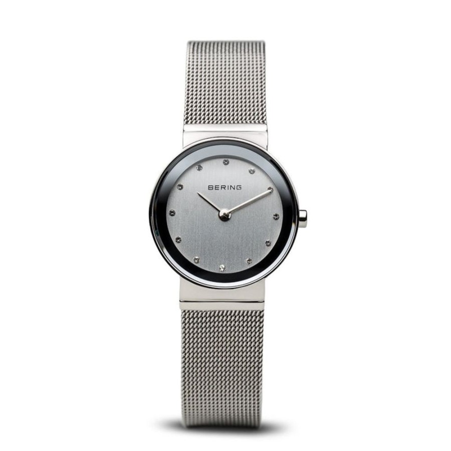 Watches Bering | Classic Polished Silver Mesh Swarovski Watch