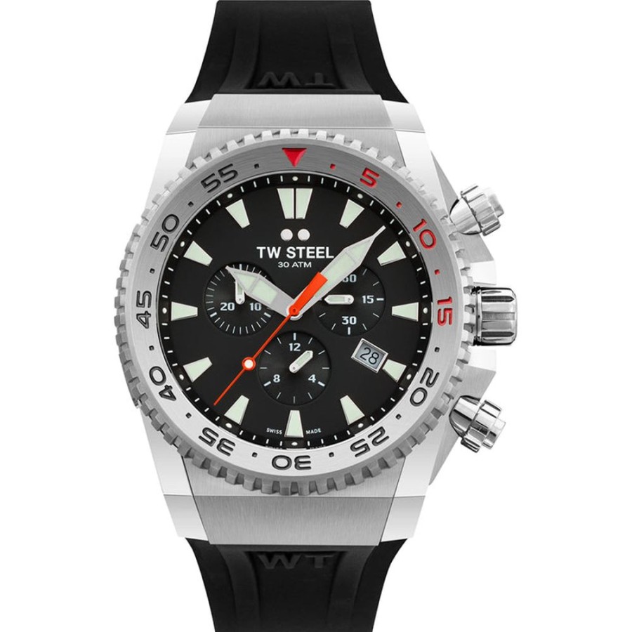 Watches TW Steel | Ace Diver Limited Edition 44Mm Black Strap