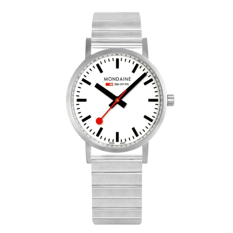 Watches Mondaine | Official Classic 36Mm Silver Stainless Steel Watch