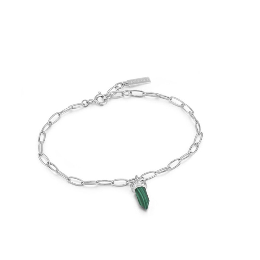 Jewellery Ania Haie | Silver Malachite Point Pendant Bracelet