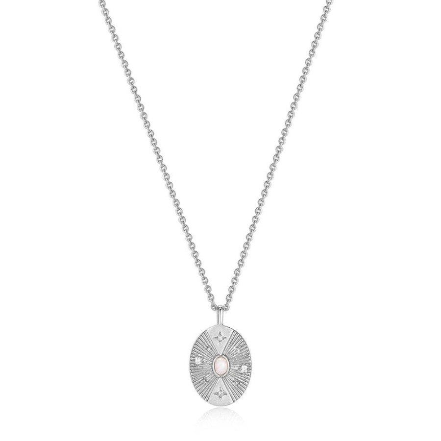 Jewellery Ania Haie | Silver Scattered Stars Kyoto Opal Disc Necklace