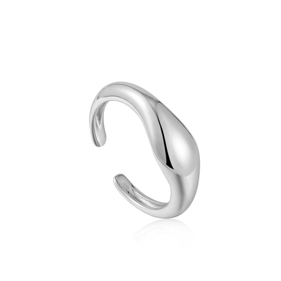 Jewellery Ania Haie | Silver Wave Adjustable Ring