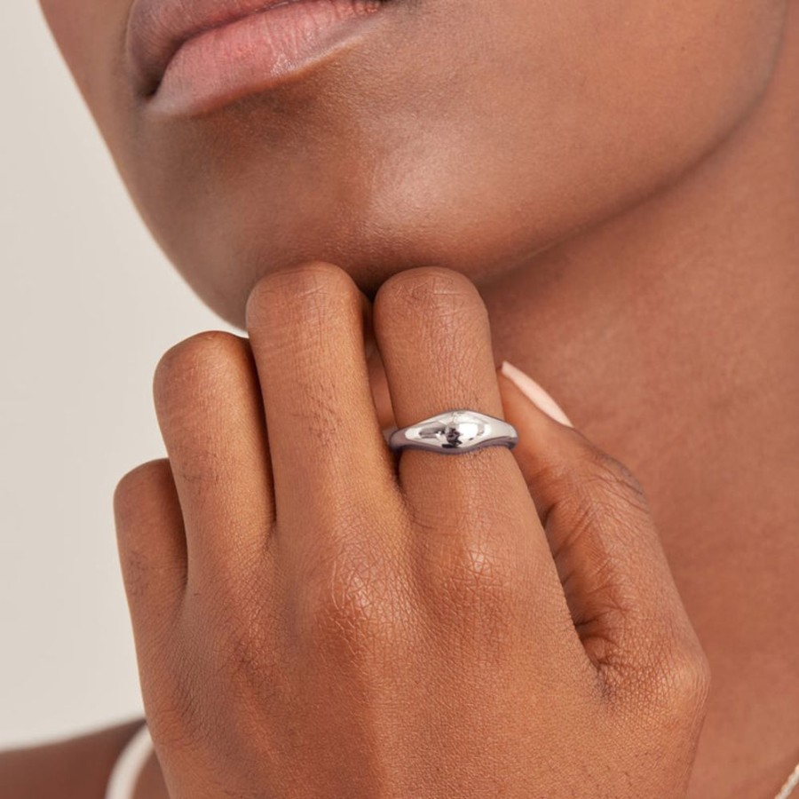 Jewellery Ania Haie | Silver Wave Adjustable Ring