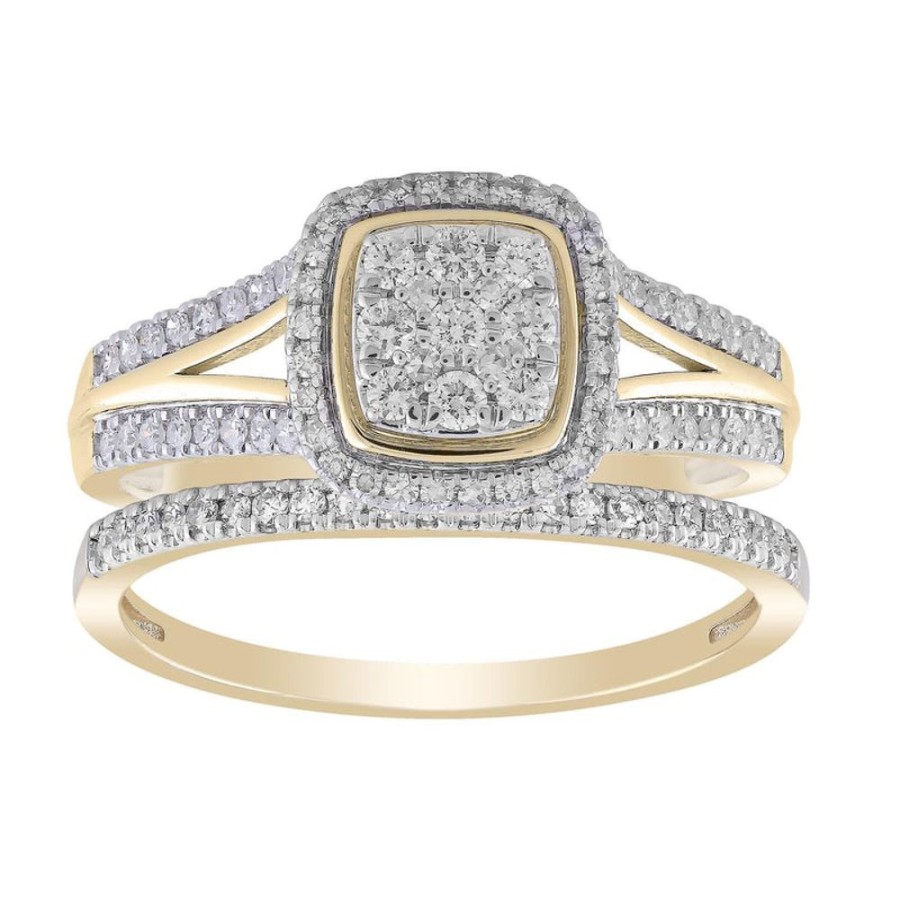 Jewellery Diamonds by WD | Cluster Ring Set With 0.5Ct Diamonds In 9K Yellow Gold