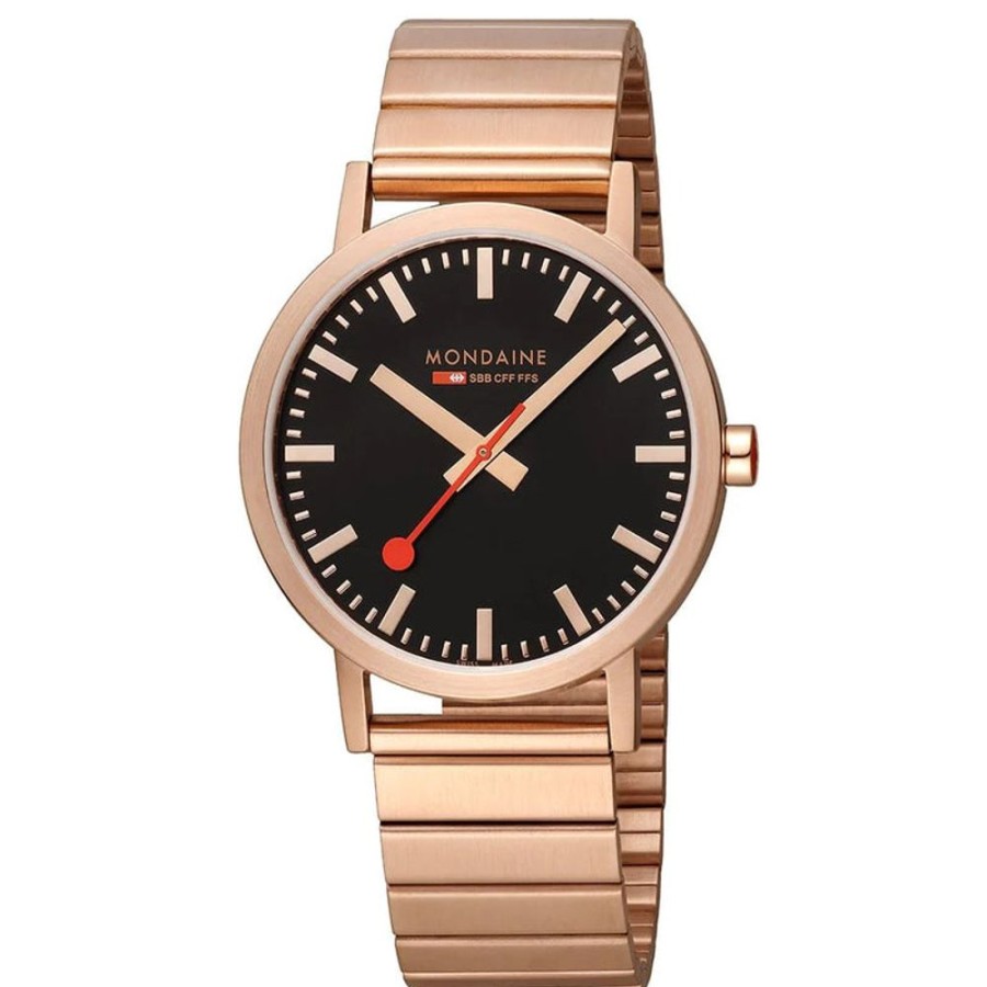 Watches Mondaine | Classic Quartz Rose Gold Toned Watch