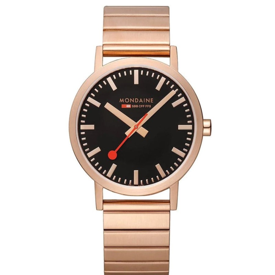 Watches Mondaine | Classic Quartz Rose Gold Toned Watch