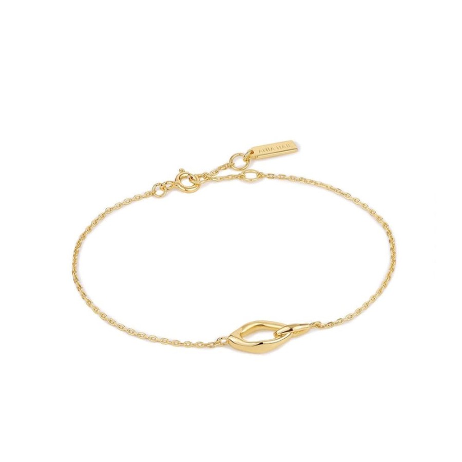 Jewellery Ania Haie | Gold Wave Link Bracelet