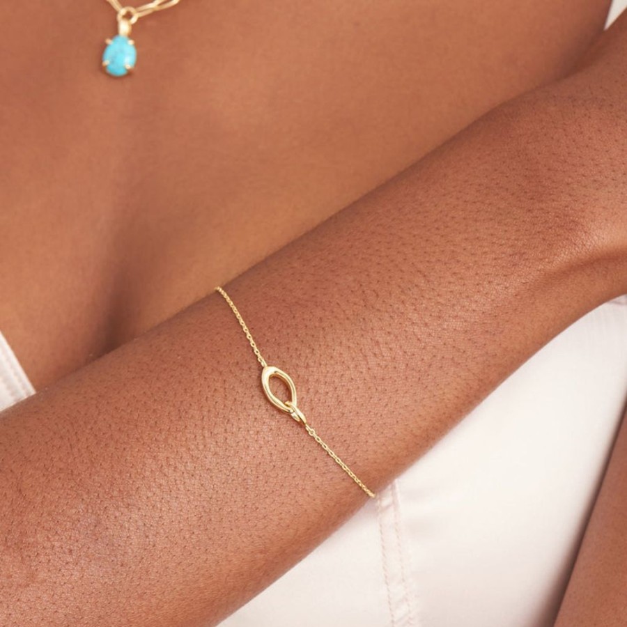 Jewellery Ania Haie | Gold Wave Link Bracelet