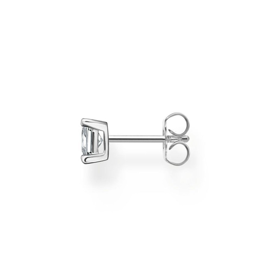 Jewellery Thomas Sabo | Single Ear Stud White Stone Silver