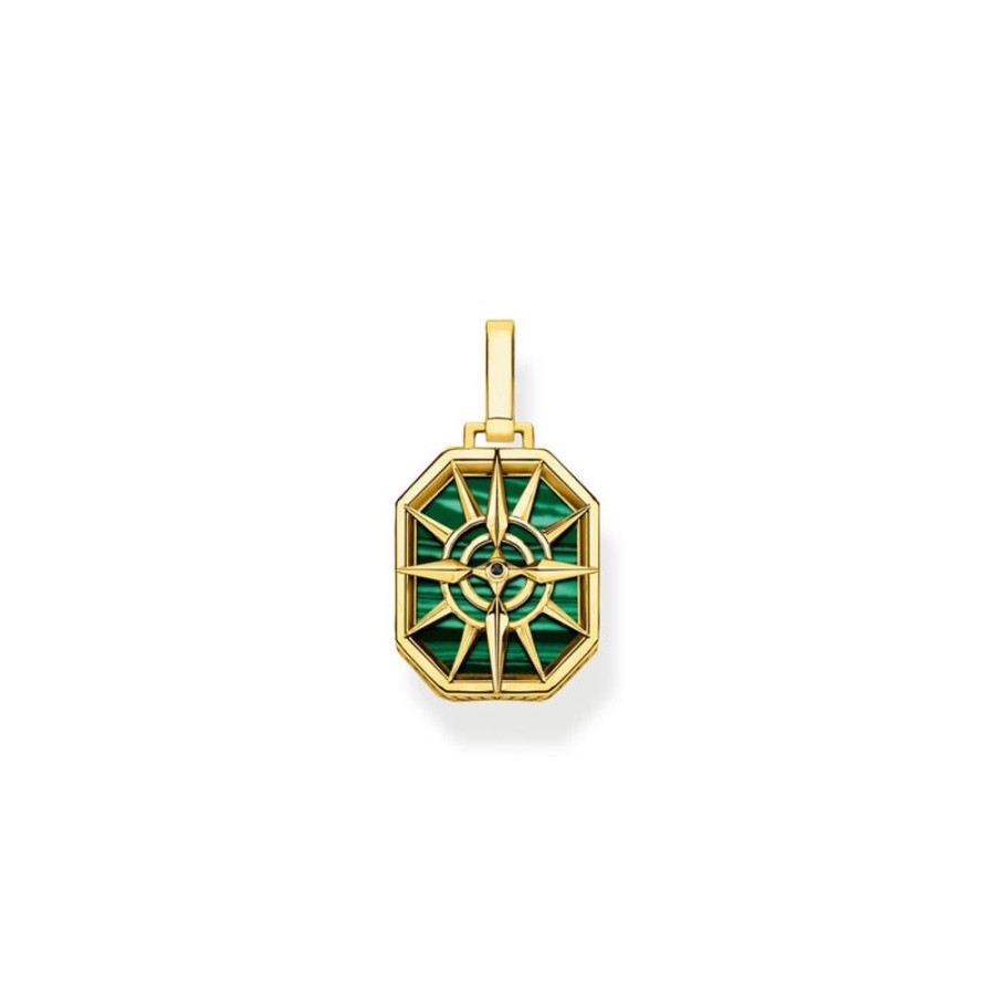 Jewellery Thomas Sabo | Thomas Sabo Pendant Compass Star Green