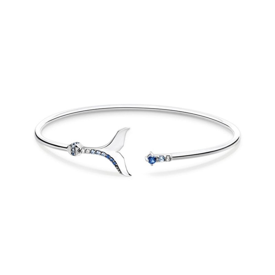 Jewellery Thomas Sabo | Thomas Sabo Bangle Tail Fin With Blue Stones