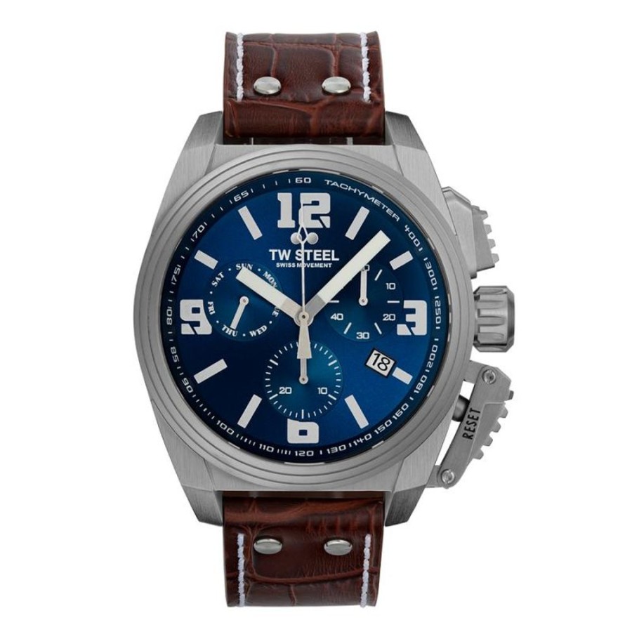 Watches TW Steel | Canteen 46Mm Chronograph Blue Dial