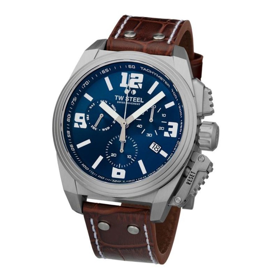 Watches TW Steel | Canteen 46Mm Chronograph Blue Dial