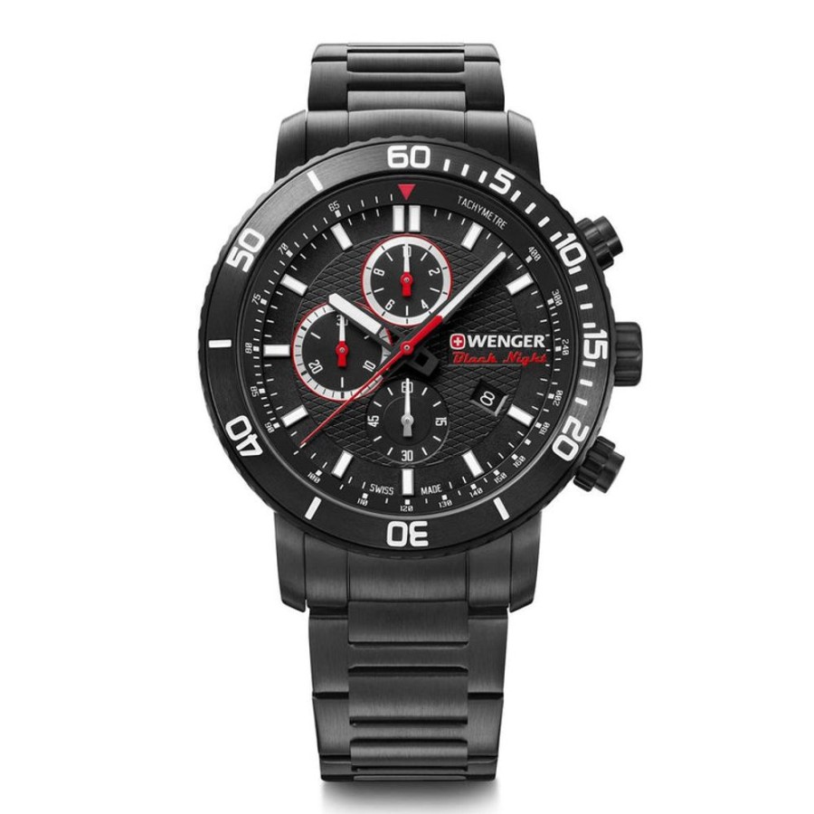 Watches Wenger | Roadster Chrono Black Dial Stainless Steel Watch